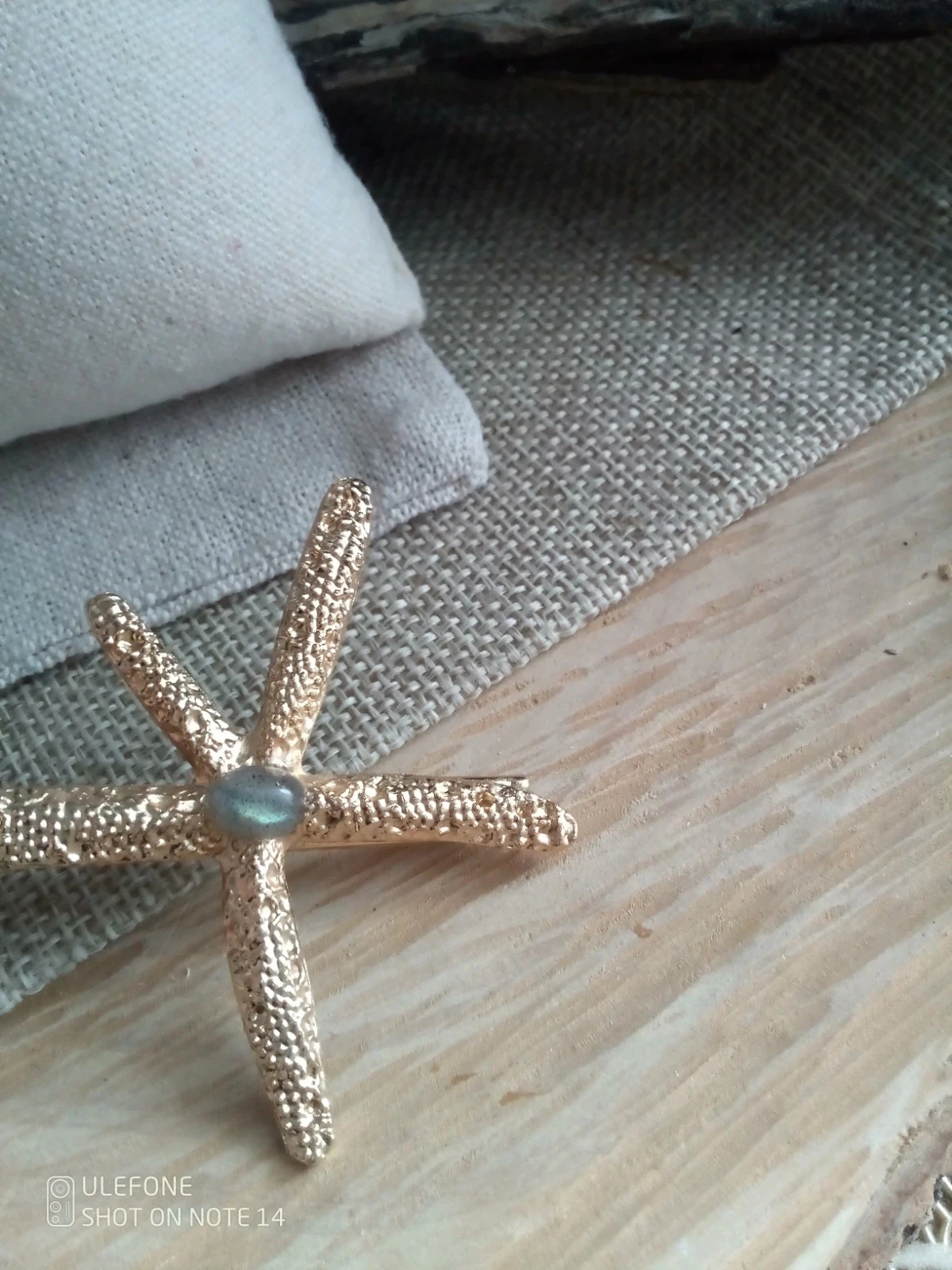 Barrette pierre de labradorite étoile de mer – photo 3